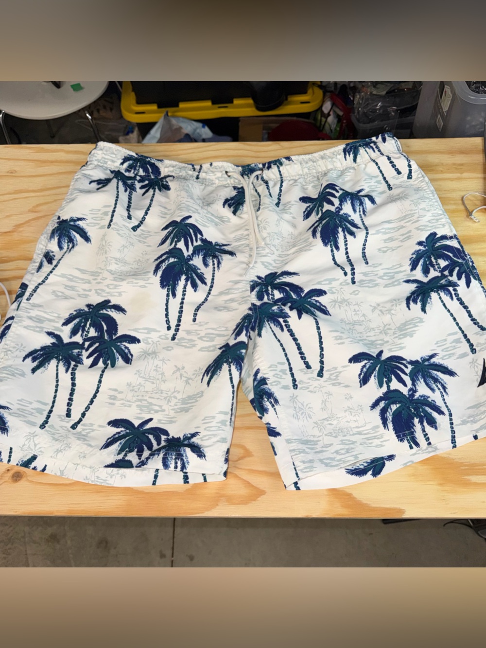 Nautica XXL Palm Tree Swim Trunks Tropical‎ Beach Shorts